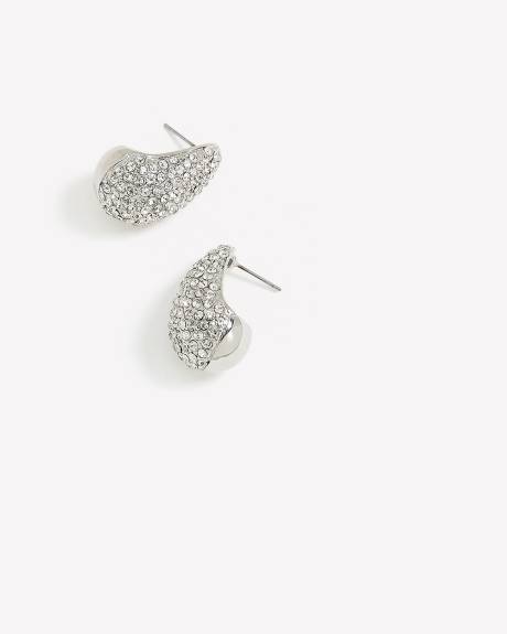 Rhinestone Tear Drop Shape Earrings - Addition Elle