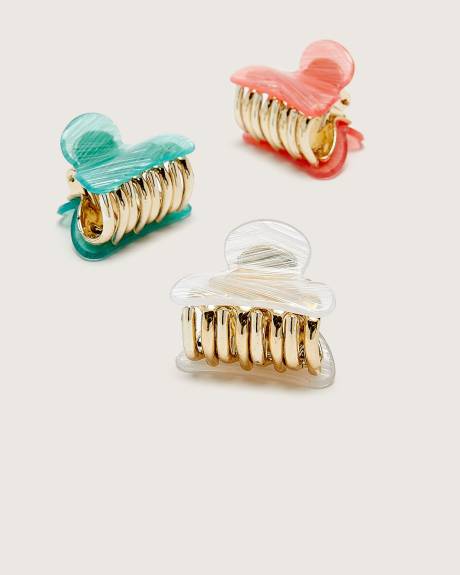 Assorted Mini Hair Clips, Set of 3