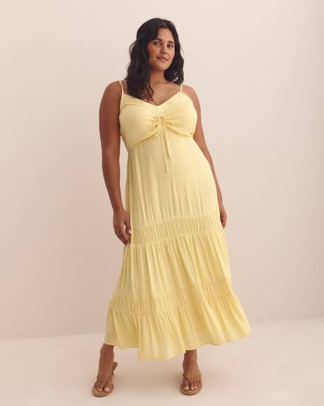 Fit and Flare Sleeveless Tiered Maxi Dress - Addition Elle