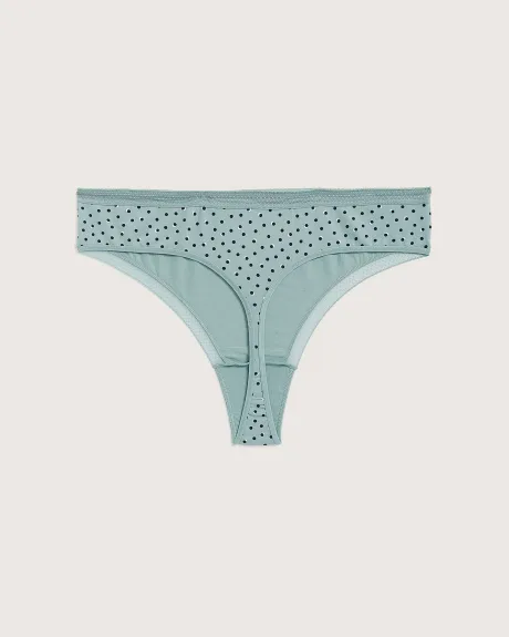 Printed Thong with Lace Trims - tiVOGLIO