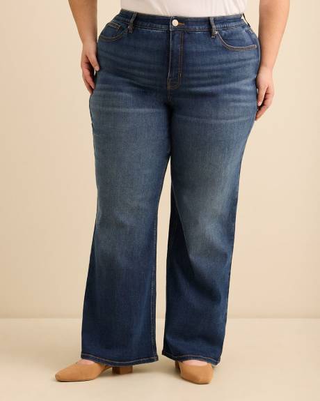 Petite, Classic-Fit Wide-Leg Mid-Rise Jean with Tummy Control - d/C JEANS