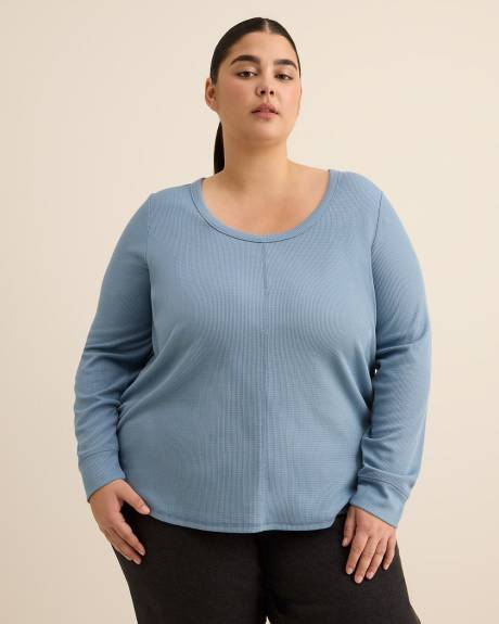 Haut gaufr&eacute; &agrave; manches longues, coupe curvy - Essentiels PENN.