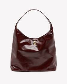 Dark Red Crinkle Shiny Tote Bag