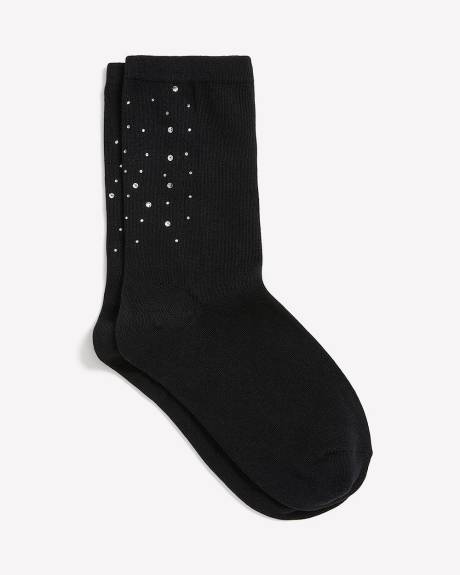Rhinestone Crew Socks