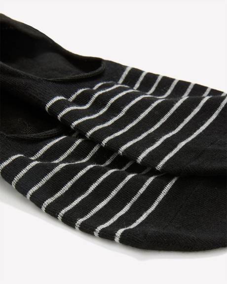 Black Striped Sneaker Socks