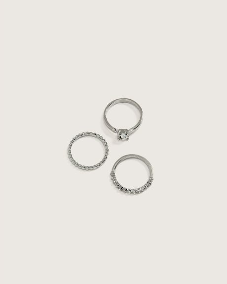 Engagement Style Rings, Set of 3