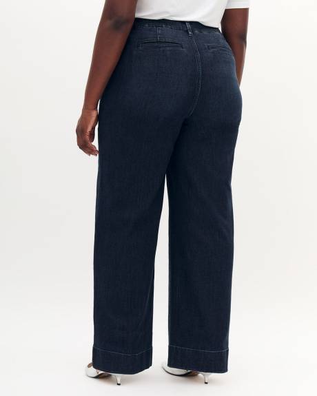 Pantalon en denim à jambe large, tissu responsable - Addition Elle