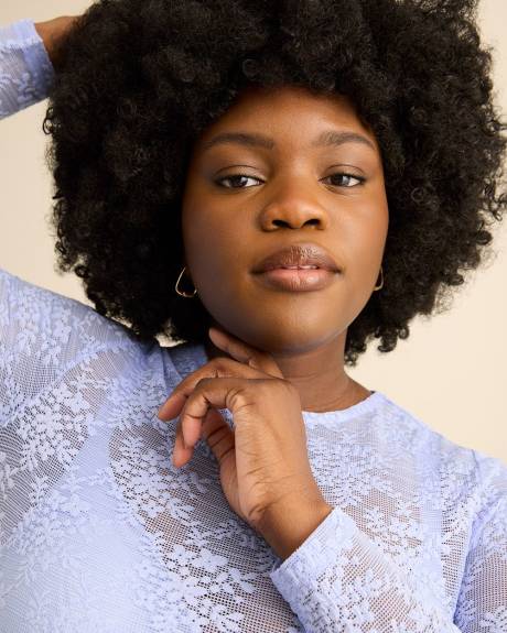 Haut en dentelle &agrave; manches longues - Addition Elle