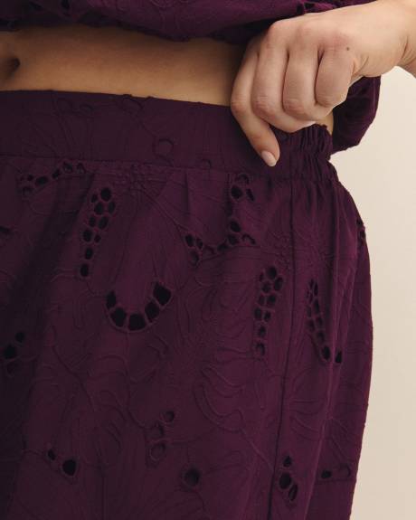 Embroidered Cotton Full Skirt - Addition Elle