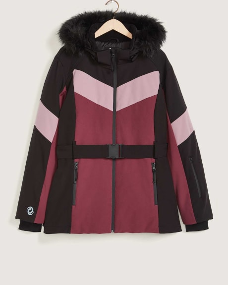 Snow Jacket With Fur at Hood and Belt - ActiveZone