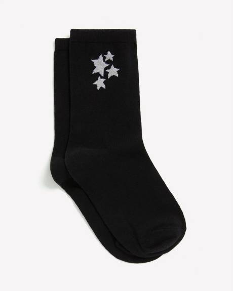 Star Print Crew Socks