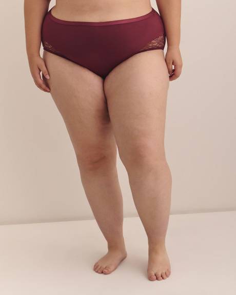 Light Control Full Satin Brief with Mesh - Déesse Collection