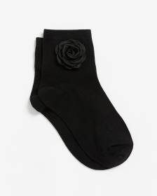 Chaussettes courtes avec fleur en satin