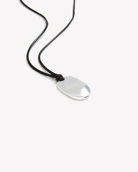 Corded Adjustable Necklace with Metal Pendant