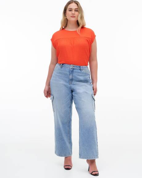 Knit Top with Crew Neck - Addition Elle
