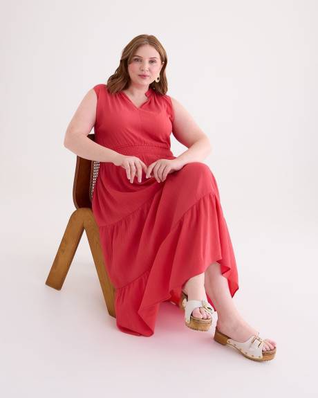 Sleeveless Maxi Dress with Tiers
