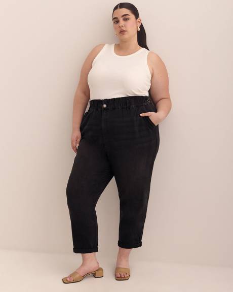 Responsible, Paperbag Tapered-Leg Denim Pants with Rolled Cuffs - d/C JEANS