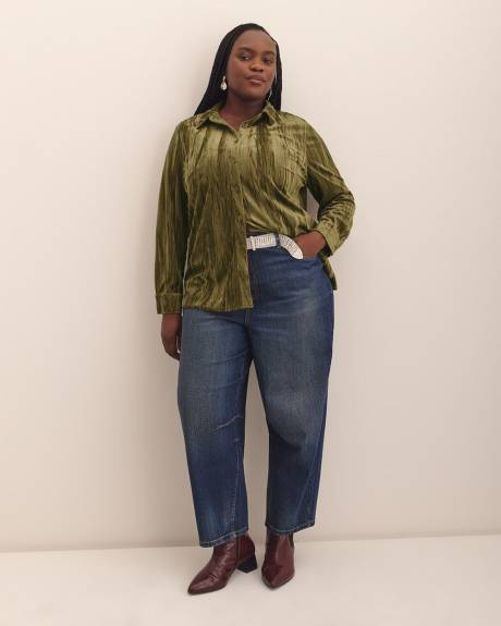 Velvet Buttoned-Down Shirt