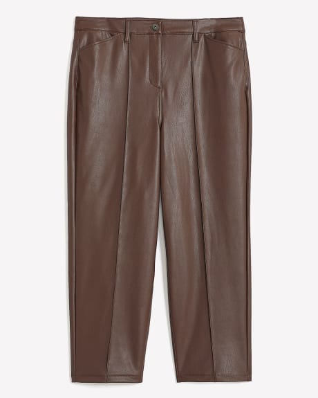 High-Waisted Straight-Leg Faux Leather Pant - Addition Elle