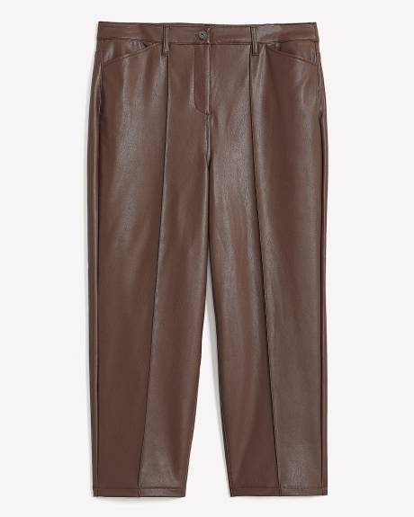 High-Waisted Straight-Leg Faux Leather Pant - Addition Elle