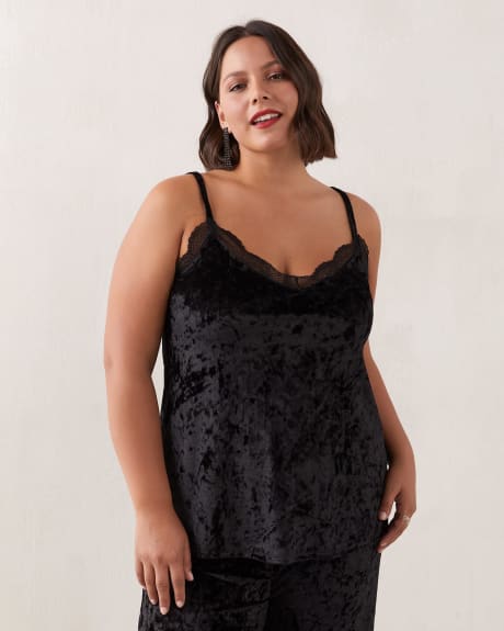 Camisole en velours avec bordure de dentelle - Addition Elle