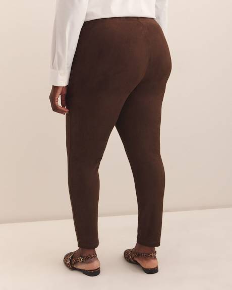 Brown Faux-Suede Fashion Legging