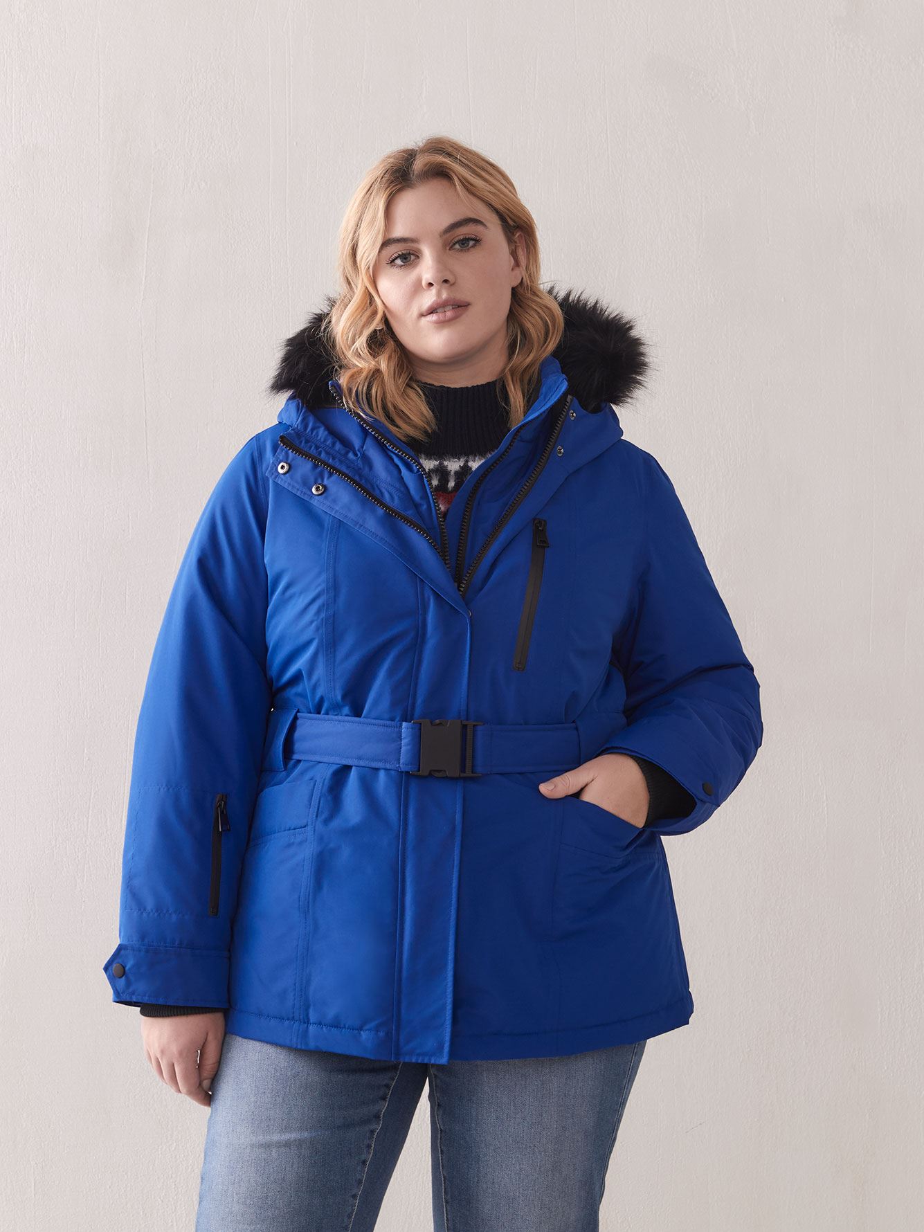 Belted Ski Jacket Addition Elle Penningtons