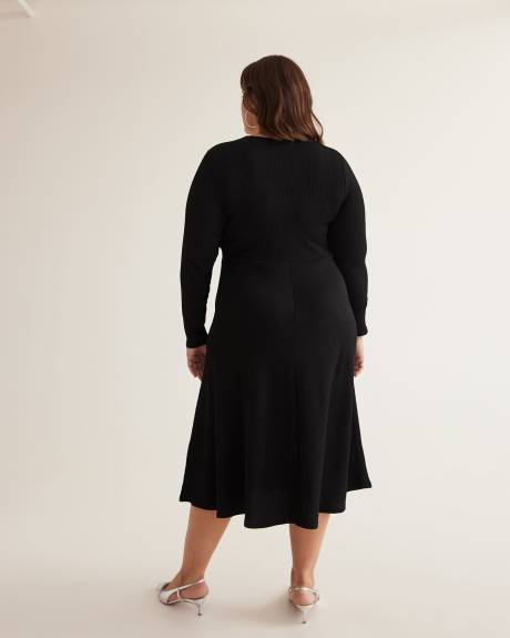 Robe mi-longue en tricot texturé