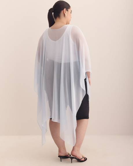 Blue Crinkle Chiffon Cape