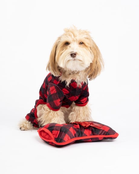 Pyjama à carreaux pour chiens avec jouet - Silver Paws