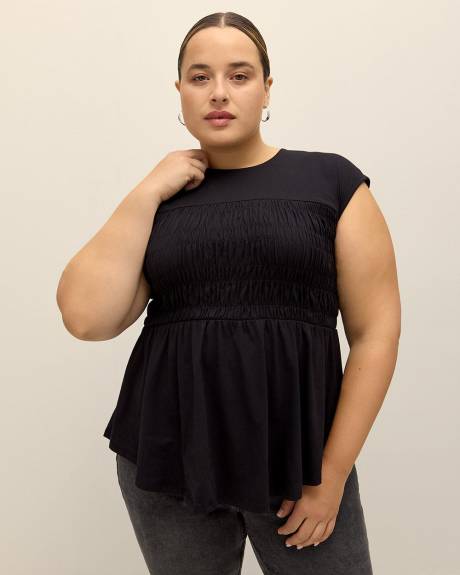 Haut à épaules basses et à smocks - Addition Elle
