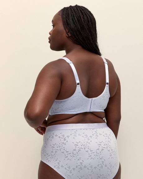 Blue Underwire Burnout Jacquard Unlined Bra - ti Voglio