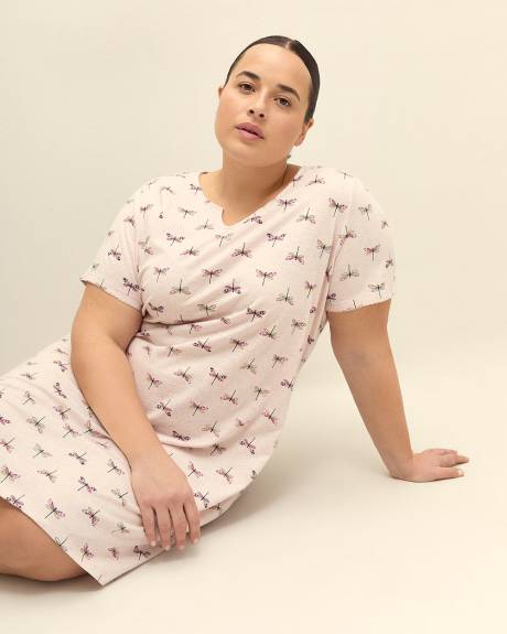 Chemise de nuit chinée à manches courtes - ti Voglio