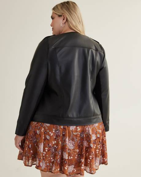 Faux-Leather Moto Jacket