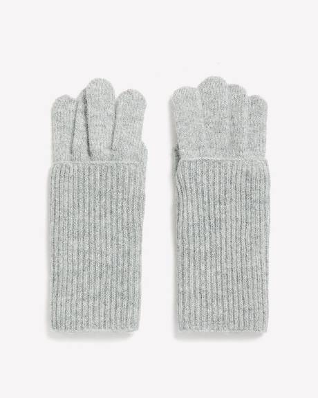3-in-1 Knit Gloves with Ribbed Layer