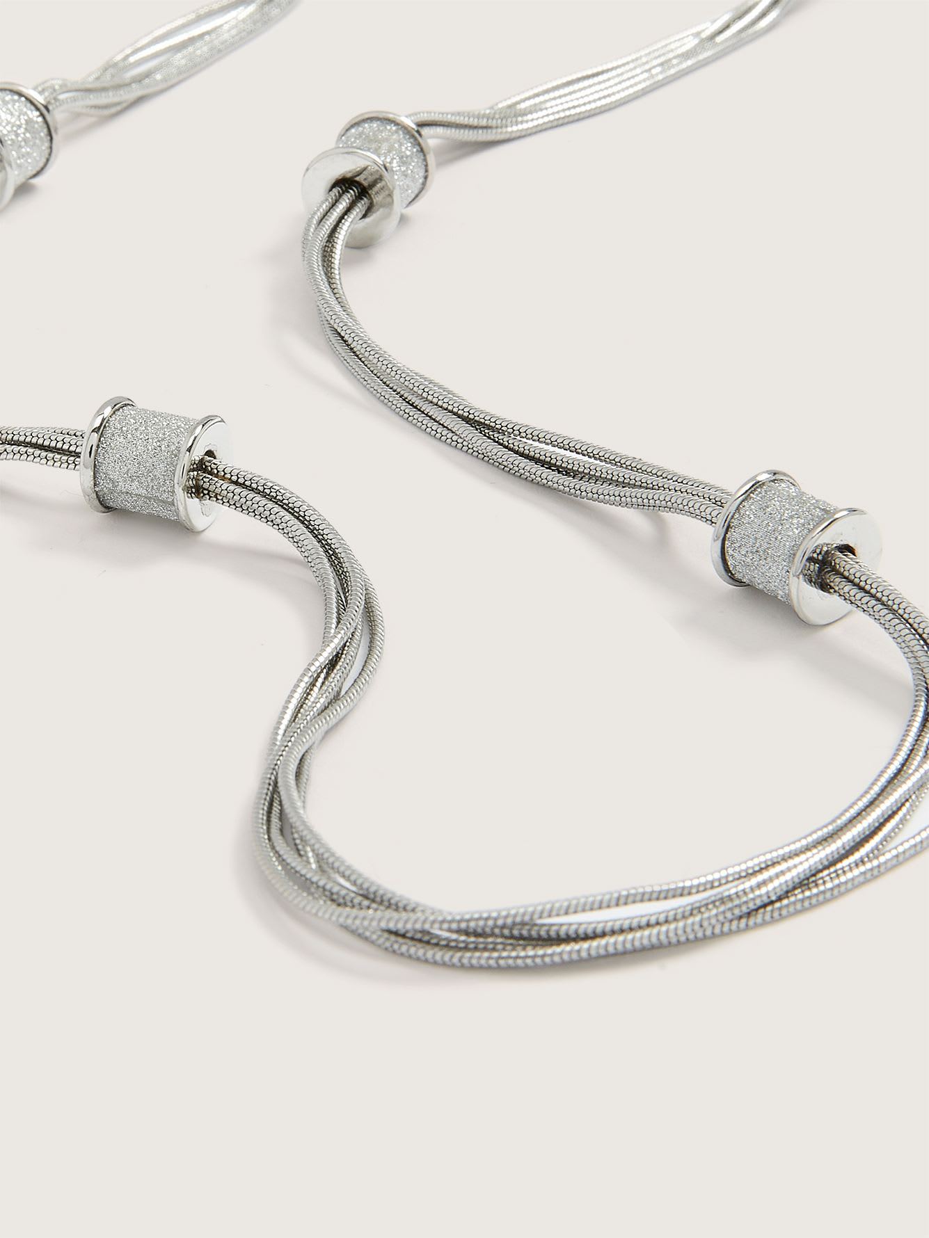 Long Snake Chains Necklace With Cylinder Barrels Penningtons