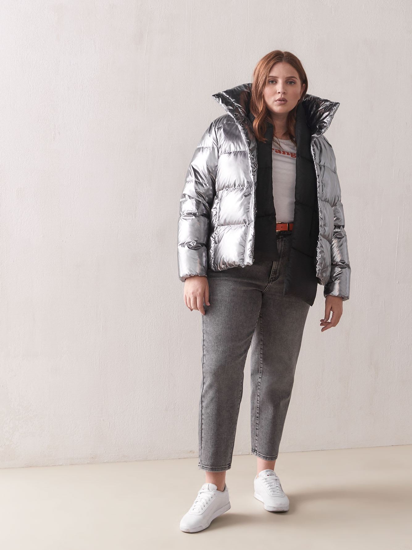 metallic winter jacket