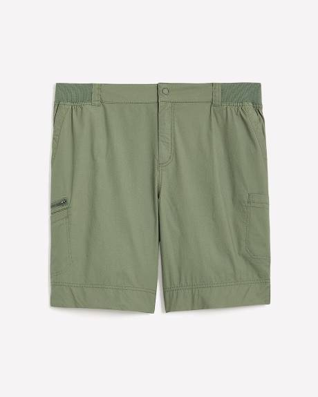 Cotton Bermuda with Ribbed Waistband