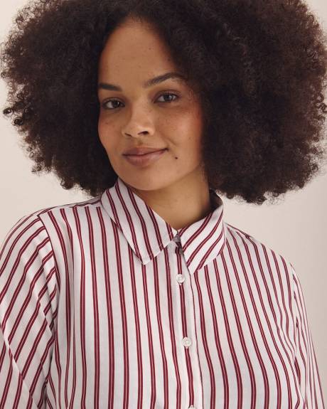 Dobby Buttoned Down Tunic Shirt