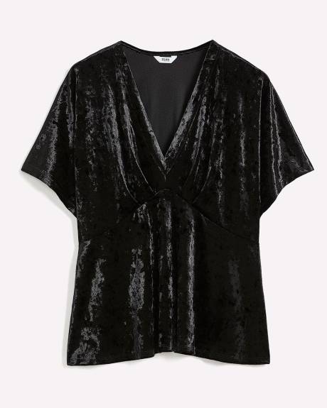 Fit-and-Flare Velvet Knit Top - Addition Elle