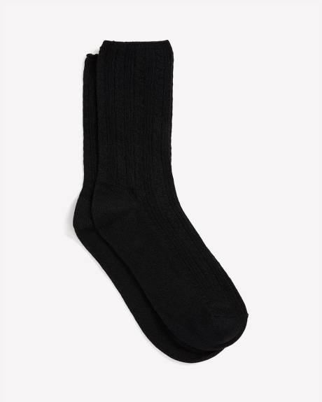 Chaussettes noires texturées