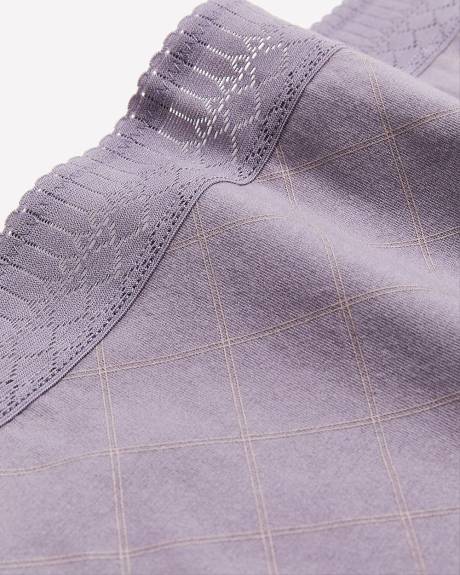 Culotte classique en coton carreauté avec bande de taille en dentelle - ti Voglio