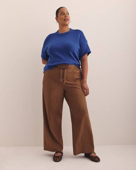 Relaxed Crewneck Short-Sleeve Sweater