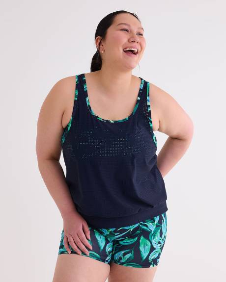Tankini en jersey de microfibre perforé sur bandeau imprimé - Active Zone