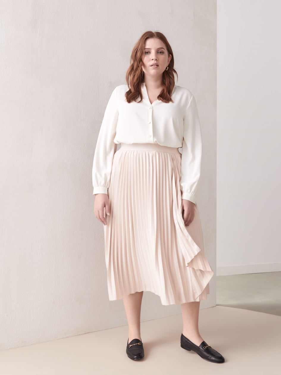 Pleated Skirt with Ruffle Detail - Addition Elle