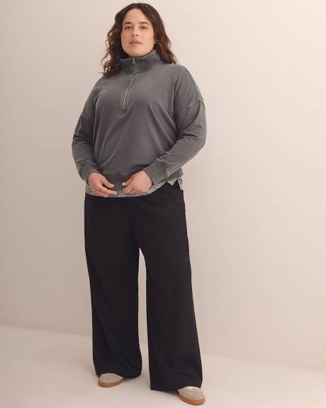 Half-Zip Cotton Pullover Sweatshirt - Active Zone