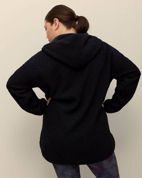 Manteau zippé en sherpa brossé avec capuche - Active Zone