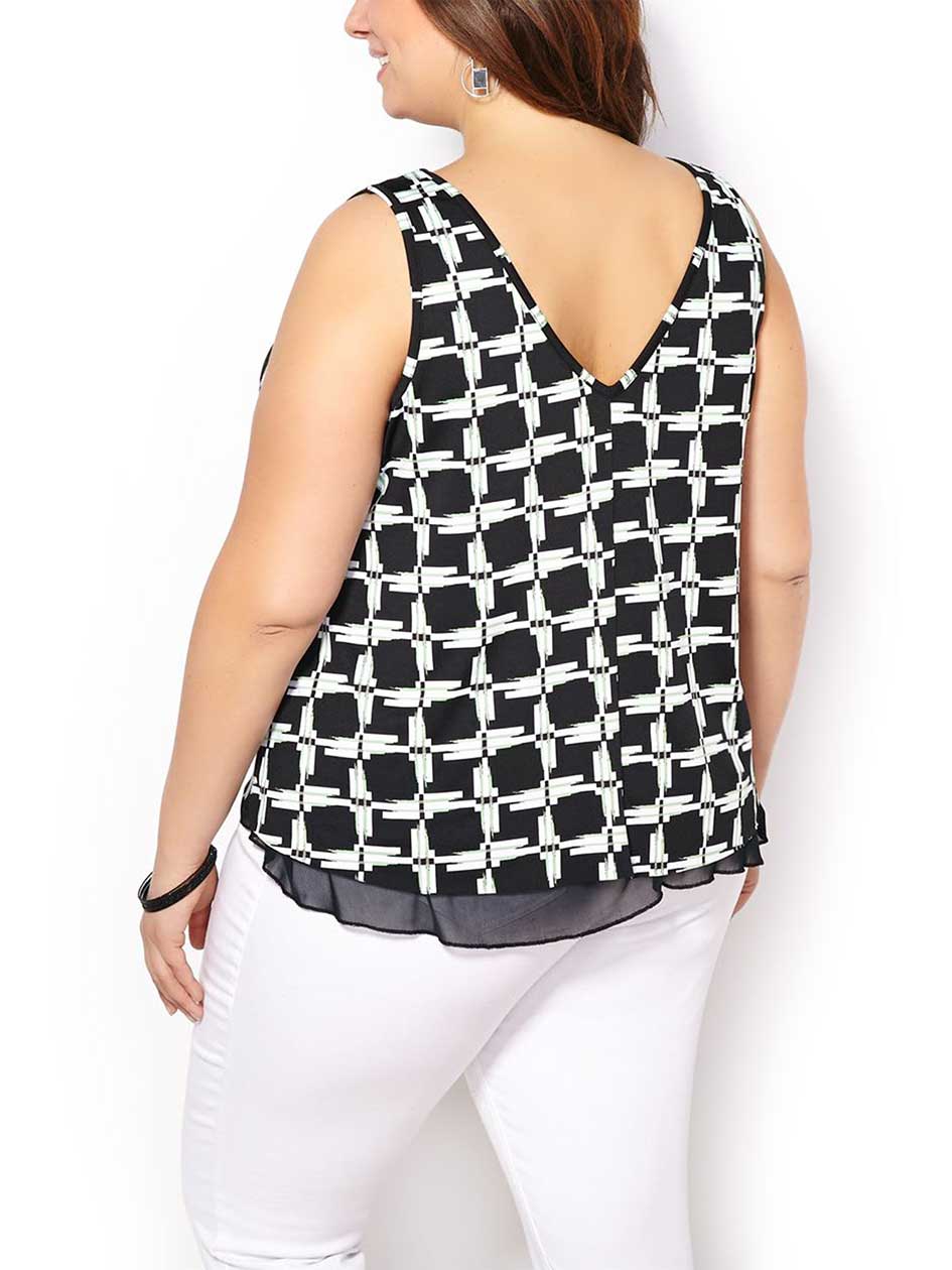 Sleeveless Printed Layered Top Penningtons