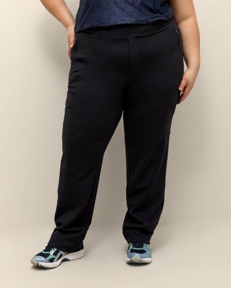 Pantalon cargo urbain noir à jambe droite - Active Zone