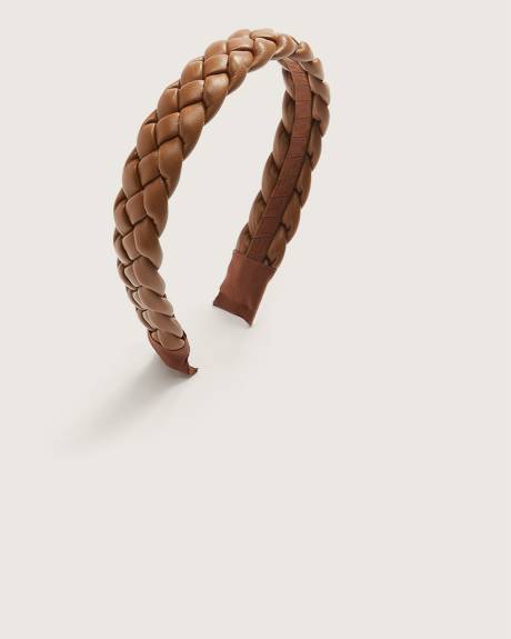 Bandeau tressé en faux cuir